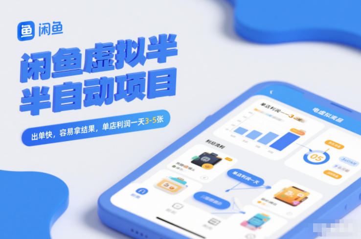 闲鱼虚拟半自动项目实操指南 出单快易落地单店日利润300-500