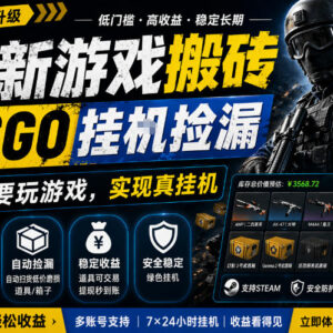 CSGO游戏搬砖赚钱项目详解 无需玩游戏手机即可操作盈利-雨叶虚拟资源网