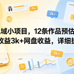 普通人可上手私域轻量小项目拆解 12条作品获3k+私域及网盘收益-雨叶虚拟资源网