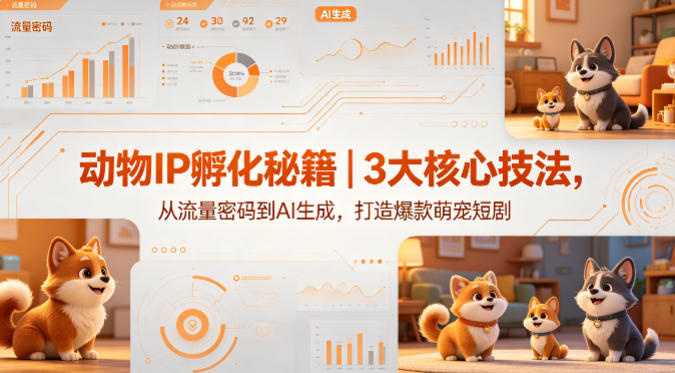 动物IP孵化实操指南 3大核心技法加AI助力打造爆款萌宠短剧