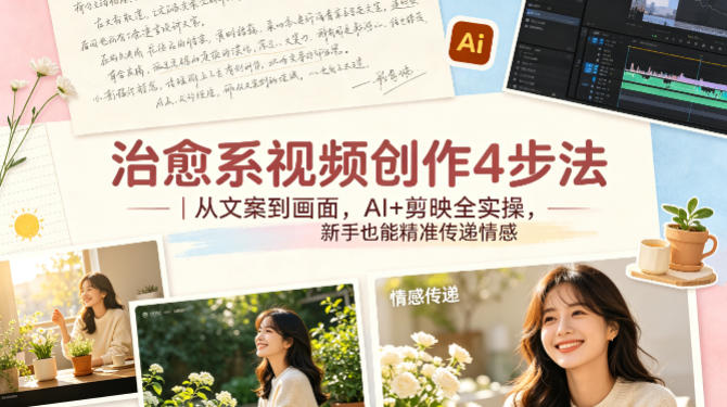 治愈系视频创作实操教程：AI+剪映4步法新手也能精准传递情感