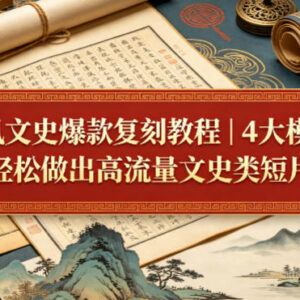 国风文史高流量短片制作教程 4大模块全实操新手可轻松上手-雨叶虚拟资源网