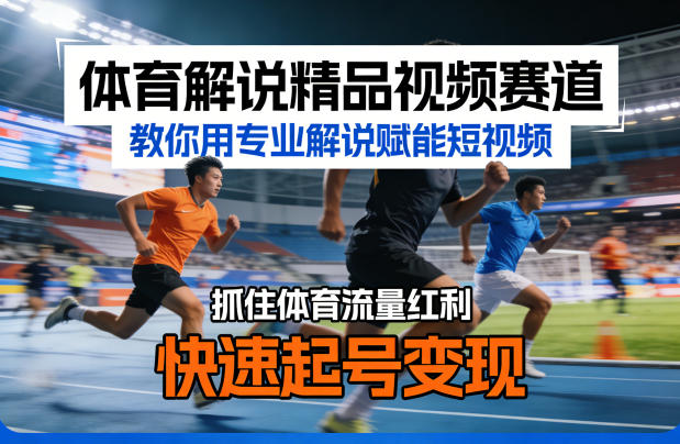 体育解说短视频运营指南 专业解说赋能内容 抓流量快速起号变现