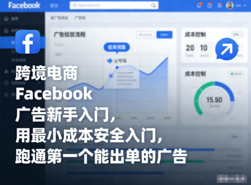 跨境电商Facebook广告新手入门 低成本跑通首条出单广告教程