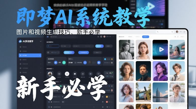 即梦AI系统零基础教学 图片及视频生成技巧新手入门指南