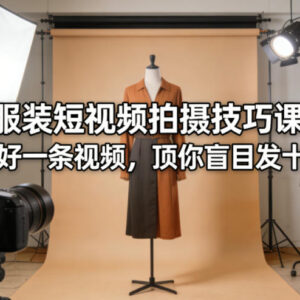 服装短视频拍摄技巧课 实战教学助力提升流量转化效果-雨叶虚拟资源网