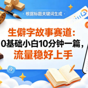 公众号流量主生僻字故事赛道详解 0基础小白可快速上手稳获流量-雨叶虚拟资源网