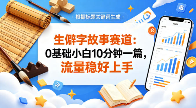 公众号流量主生僻字故事赛道详解 0基础小白可快速上手稳获流量