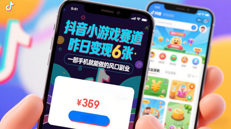 抖音小游戏赛道实操指南 零基础单手机可做单日变现超600的副业