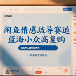 闲鱼情感疏导蓝海小众赛道实操教程 新手零基础可直接落地-雨叶虚拟资源网