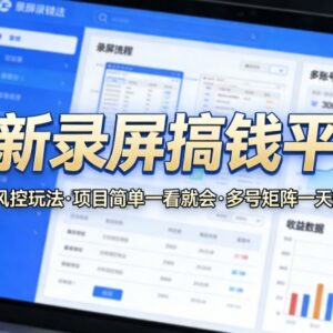 2025录屏赚钱平台实操攻略 附独家防风控技巧多号运营方法-雨叶虚拟资源网