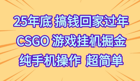 2025年底增收项目：CSGO饰品全自动捡漏纯手机操作玩法解析