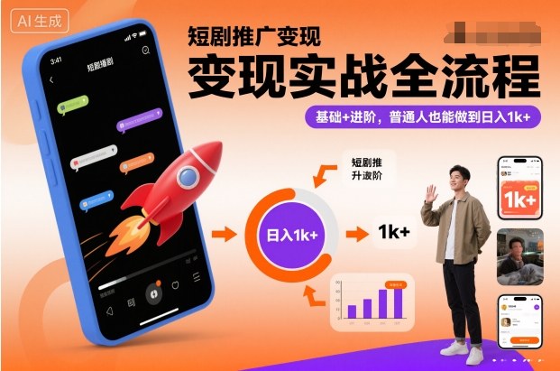 2025短剧推广变现实战全流程 零基础普通人可上手操作教程