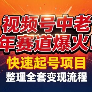 视频号中老年赛道快速起号方法 全套落地变现流程详解-雨叶虚拟资源网