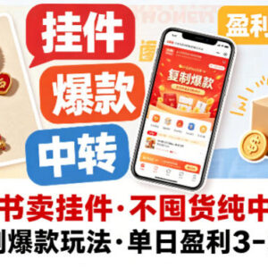 小红书无囤货卖挂件中转爆款玩法 低门槛实操单日盈利教程-雨叶虚拟资源网