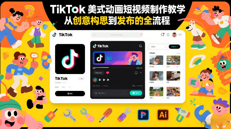 TikTok美式动画短视频制作教程 从创意构思到发布全流程讲解