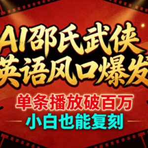 AI邵氏武侠英语短视频风口解析 零基础可复刻百万播放爆款-雨叶虚拟资源网