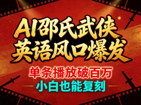 AI邵氏武侠英语短视频风口解析 零基础可复刻百万播放爆款