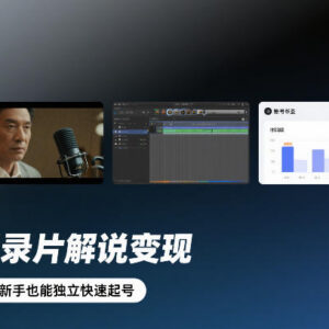 人物纪录片解说变现全流程教学 新手零基础可独立快速起号-雨叶虚拟资源网