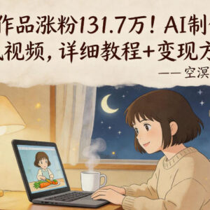 117条作品涨粉131.7万 AI治愈动漫风视频制作及变现教程-雨叶虚拟资源网