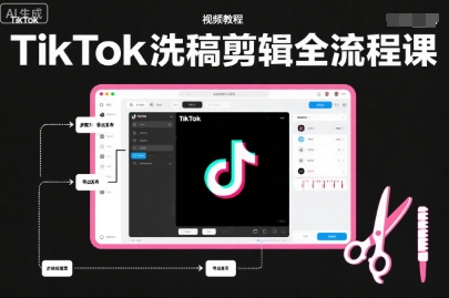 TikTok洗稿剪辑全流程课程 PR剪辑及账号运营实操技巧教学