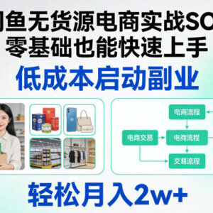 闲鱼无货源电商实战SOP 零基础低成本副业入门操作指南-雨叶虚拟资源网