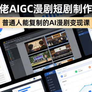 AIGC漫剧短剧制作实操教学 普通人可复制的零基础变现课程-雨叶虚拟资源网