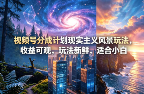 视频号分成计划现实主义风景玩法 门槛低收益可观适合小白操作