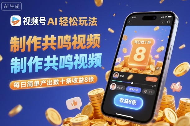 视频号AI轻量玩法分享 零技术批量制作情绪共鸣视频获收益