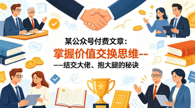 掌握价值交换思维 学习结交大佬寻求贵人相助的实用方法