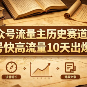 公众号流量主历史赛道怎么玩 10天快速起号出爆款实操方法-雨叶虚拟资源网