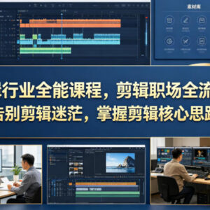 剪辑全流程系统实战课程 掌握核心思维解决求职接单难题-雨叶虚拟资源网