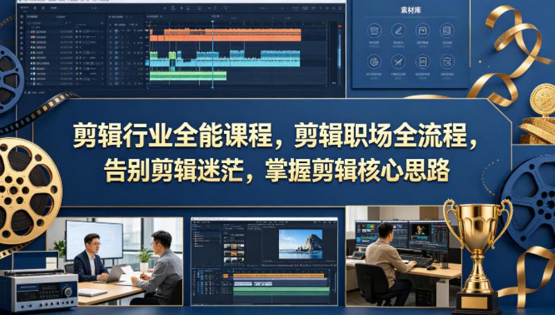 剪辑全流程系统实战课程 掌握核心思维解决求职接单难题