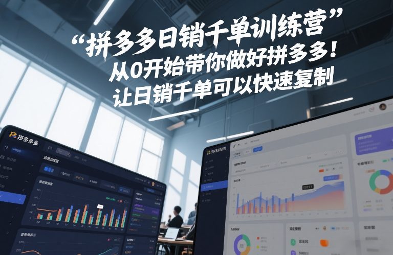 2026年更新拼多多运营教程 从0起步打造可复制日销千单店铺