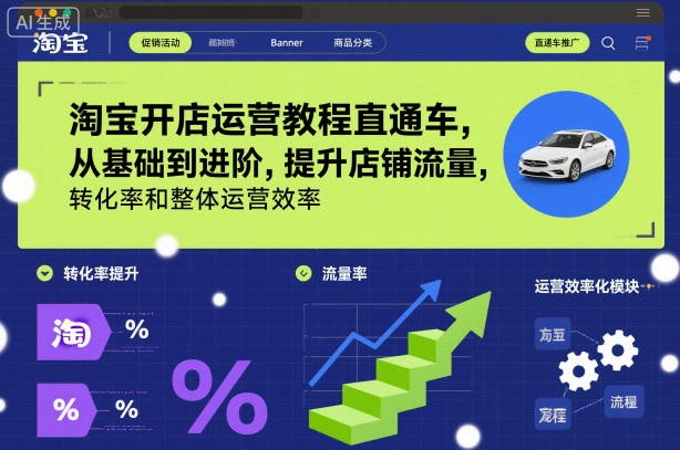 2026年1月更新 淘宝开店直通车从基础到进阶运营教程