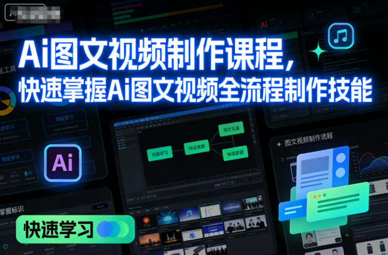 AI图文视频制作全流程课程 零基础入门快速掌握实操技能