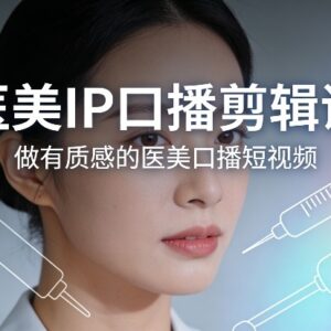 医美IP口播剪辑实操课程 打造专业高质感医美口播短视频-雨叶虚拟资源网
