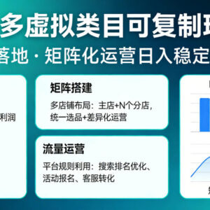 2026拼多多虚拟类目可复制实操玩法 矩阵化运营落地增收攻略-雨叶虚拟资源网
