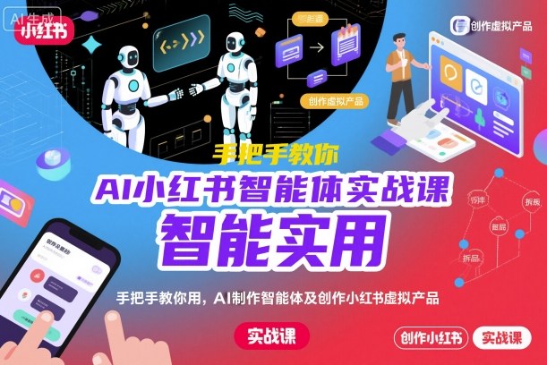 AI小红书智能体实战课 教你搭建智能体创作虚拟产品提效变现