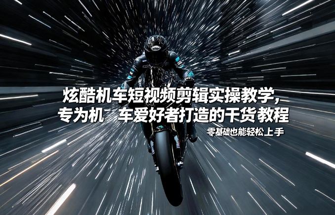 机车短视频剪辑实操教程 零基础爱好者可轻松上手的干货教学