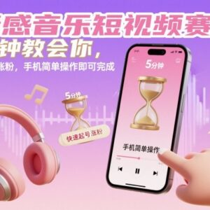 情感音乐短视频赛道快速起号涨粉教程 手机简单操作5分钟即可完成-雨叶虚拟资源网