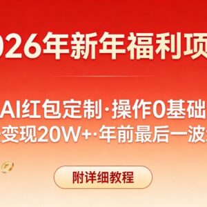 2024新年AI红包定制0基础项目 年前变现玩法附详细实操教程-雨叶虚拟资源网