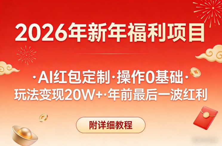 2024新年AI红包定制0基础项目 年前变现玩法附详细实操教程