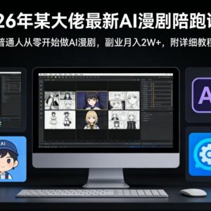 2026年AI漫剧陪跑课程 零基础到副业变现全流程实操教学-雨叶虚拟资源网