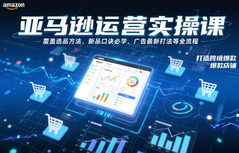 亚马逊全流程运营实操课 选品广告打法全覆盖助力打造爆款店铺