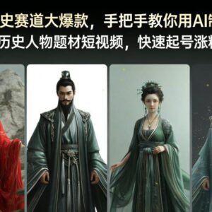 AI制作历史人物题材短视频教程 历史赛道起号涨粉全流程拆解-雨叶虚拟资源网