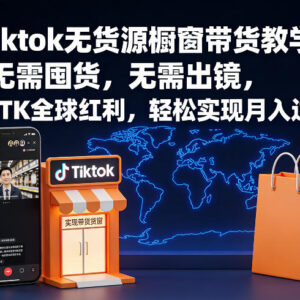 TikTok无货源橱窗带货实操教学 零基础零囤货抢占跨境红利-雨叶虚拟资源网