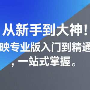 剪映专业版从入门到精通教程 新手一站式掌握全流程剪辑技巧-雨叶虚拟资源网