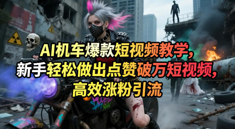 AI制作机车爆款短视频教程 新手三步出片高效实现涨粉引流