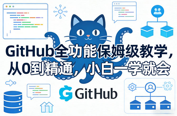 GitHub全功能保姆级教学 零基础从入门到精通系统学习教程